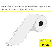 56x16 Metre Termal Kredi Kartı Ve Yazarkasa Pos Rulosu 500'lü Koli