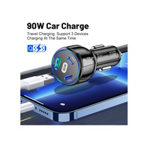 90w Cep Telefonu Hızlı 3 Port Pd Usb C 3.0 Şarj Type-c Adaptörü Beyaz