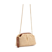 Adelina Bags Kadın Burslu Hasır Çanta Portföy Clutch Omuz Çantası El Ve Omuz Askılı Hasır Çanta