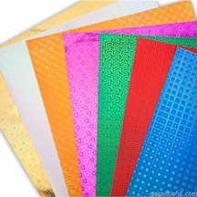 A4 Yapışkanlı Hologramlı Kağıt 10 Renk - 200 Gram