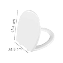 S20 Round 109-003-909 Universal Klozet Kapağı, Yavaş Kapanır, Kolay Çıkabilir, Beyaz Açık Ahşap