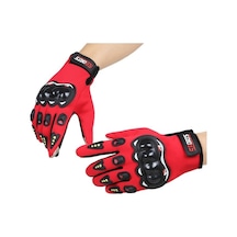 Fastbuy Erkek Motosiklet Eldiveni Kırılmaya Dayanıklı Kaymaz Dokunmatik Ekranlı Nefes Alan Kış Yaz 203 Kırmızı