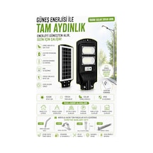 100 W Solar Sokak Armatürü Sensörlü Profesyonel Seri, Kumandalı Montaj Seti Hediyeli