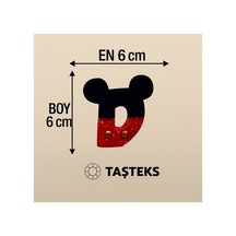 Taşlı Ütülenebilen Veya Sticker Olarak Kullanılabilen ' Mickey D ' Harfi