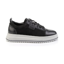 Bambi Siyah Siyah Hakiki Deri Erkek Sneaker E01398071201 Siyah