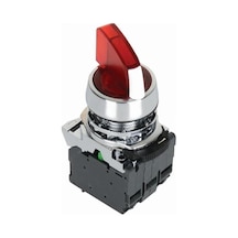 Ism-Bk134B5 24V Metal Kırmızı Işıklı Mandal Buton 1-0-2