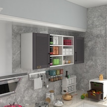 Kenzlife Hazır Mutfak Dolabı Biber60 Gri Mod2 60 160 32 Mebran Kapak Suntalam Gövde Beyaz