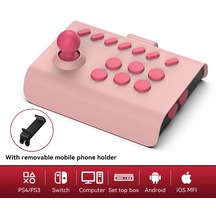 Pink-bsp Y01 Mini Kablosuz Joystick Arcade İçin Ps3 Ps4 Anahtarı Buhar Konsolu Oyunları Kontrol Rocker Pc Android İos De