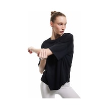 Koton Modal Kumaş Oversize Kısa Kollu Bisiklet Yaka Spor Tişört Siyah 5sak10170nk Siyah