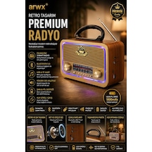 Şarjlı Işıklı Nostaljik Radyo Hoparlör Usb Tf Aux Destekli Müzik Çalar 301