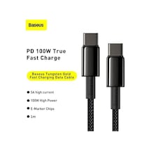 Tungsten Gold Hızlı Şarj Kablosu Type-c To Type-c 100w, 1m, Siyah