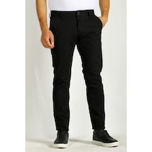 Erkek Syah Slim Fit Armürlü Chino Pantolon Ncs Jeans 2194-siyah Siyah