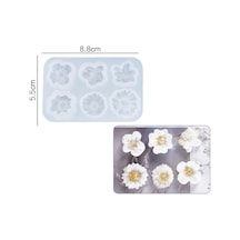 Epoksi Reçine Kalıp Uv Reçine İthal Altılı Küçük Papatya Kolye Küpe Silikon Kalıp Hb4021-0074