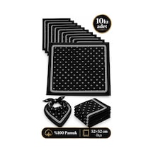 Herşeynota 10'lu Siyah Denizci Desenli Fular 52x52 Cm %100 Pamuk Kare Bandana Seti Çok Renkli