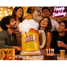 Folyo Balon Cheers Bira Bardağı 70x56 Cm Yılbaşı Parti Süsü Dekor Eğlence Balonu Çok Renkli