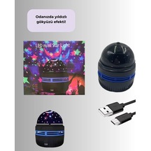 Romantik Atmosfer Usb Projektör Lamba 360 Derece Dönme Özelliği Çok Renkli