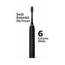 Siyah Şarjlı Elektrikli Diş Fırçası 6 Modlu