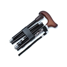 606saw Taşlı Katlanır Baston 9032-4 Siyah Desenli