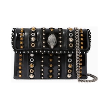 Kurt Geiger Kensington Medium Stud Bag, Lüks, Cesur Ve Zarif Tasarım Omuz Çantası Siyah