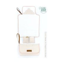 Mordesign Bebek Çanta Alt Açma Minderi, Alt Değiştirme Pedi, Taşınabilir Bakım Çantası, Clutch Seri,kahverengi Ekru Zg959-1 Ekru