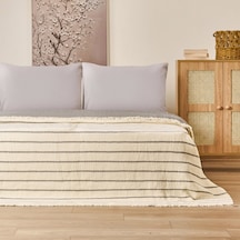 Soft Serena Çift Kişilik Yatak Örtüsü - Ekru / Antrasit - 230x250 Cm Çok Renkli