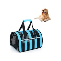 Katlanabilir Mesh Nefes Alabilen Evcil Hayvanlar Dışarı Çıkıyor Taşınabilir Çapraz Taşıma Çantası, Boyut: M Mavi