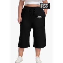 Superlife Kadın Büyük Beden Unified Collective Baskılı Standart &regular Kalıp Şort Spr25bsrk088 Siyah
