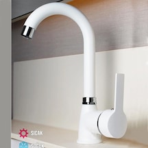 Inventa Beyaz Delta Kısa Borulu Lavabo Bataryası