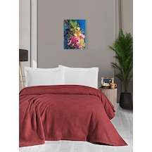 Mulberry Waflle Desenli Pike Battaniye %100 Pamuk Kalın İplik Yumuşak Çift Kişilik 220 x 240 Kırmızı