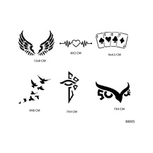 Airbrush Tattoo Tribal Kanat Şansı Geçici Dövme Şablonu Seti Sadece Desen