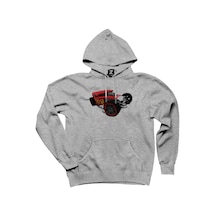 Hot Wheels Skull Car Gri Kapşonlu Sweatshirt Hoodie Siyah