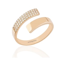 Rose Altın Eklem Yüzük Taşlı 14K Gold 377236708