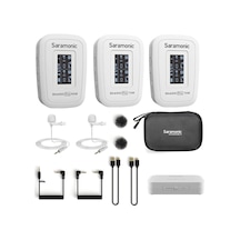 Blink 500 Pro B2 Beyaz Tx + Tx + Rx 2.4 Ghz Mikro Kablosuz Çift Lav Sistemi W/kamera Monte Edilebilir Çift Rec, Mono/stereo Ve Hp Çıkış Cams & Mbl Kar Beyaz