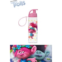Flosoft Lisanslı Trolls Matara, Trolls Desenli Okul Suluğu, Sızdırmaz Öğrenci Suluk 500Ml