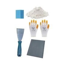 Duvar Tamir Seti 2 Kg Sıva Alçısı,spatula,zımpara,sıva Süngeri,eldiven 5 Parça Set