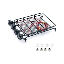 Kosona Metal Çatı Bagaj Rafı - Led Aydınlatmalı, Scx10 Cc01 Mn D90 D91 D99 Mn90 Mn99s İçin Evrensel Aksesuar