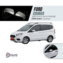 Ford Courier Abs Krom Ayna Kapağı 2018 Üzeri 2 Prç. Paslanmaz Çelik Yarım