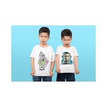 Magors Stil-x Ronaldo Baskılı İkili Paket Bisiklet Yaka Çocuk Tshırt, %100 Pamuklu, Beyaz Renk Beyaz-8