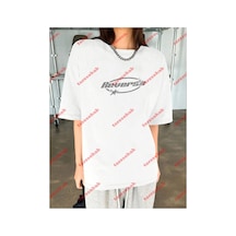 Tarzsokak Unisex Reverse Baskılı Tshirt Beyaz