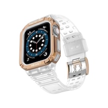 Newface Apple Watch 42mm Kr401 Silikon Kordon - Beyaz-rose