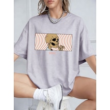 Noıssey Urban Pop Graphic Kadın Tişört Koleksiyonukod 5592 Gri