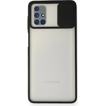 Muratech Newface Samsung Galaxy Uyumlu  M51 Kılıf Palm Buzlu Kamera Sürgülü Silikon - Siyah