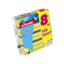 Vileda Oluklu Bulaşık Süngeri 8'li 6'li Avantaj Paketi Mıchu