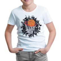 Basketbol - Pota Beyaz Çocuk Tshirt