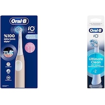 İo 2 Şarjlı Diş Fırçası - Pembe + Oral-b İo Ultimate Clean Beyaz Diş Fırçası Yedek Başlığı 2 Adet