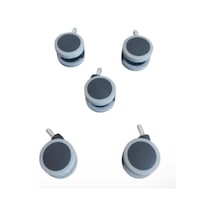 Mobilya Tekerlekleri, Silikon Teker, Çap 65 Mm,pim Çapı 11 Mm Dir.5 Adet Set, Döner Tekerlek, S Siyah
