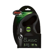 Flexi New Classic Siyah Otomatik Şerit Köpek Gezdirme Tasması-M Siyah