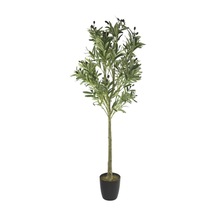 Yapay Zeytin Ağacı Lüks 160cm Doğal Gövdeli Gerçek Görünümlü Yapay Ağaç 2215 Siyah