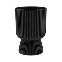 Omnipazar So-ltsa03 Lotus Ayaklı Plastik Vazo Çiçek Saksı 10,5 Litre No: 3 Siyah
