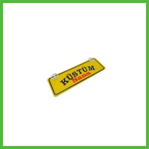 Vaveni Küstüm Sana Yazılı Sarı Dekor Plaka Vantuzlu Cam Süsü 22x7.5cm Ks2 Arz